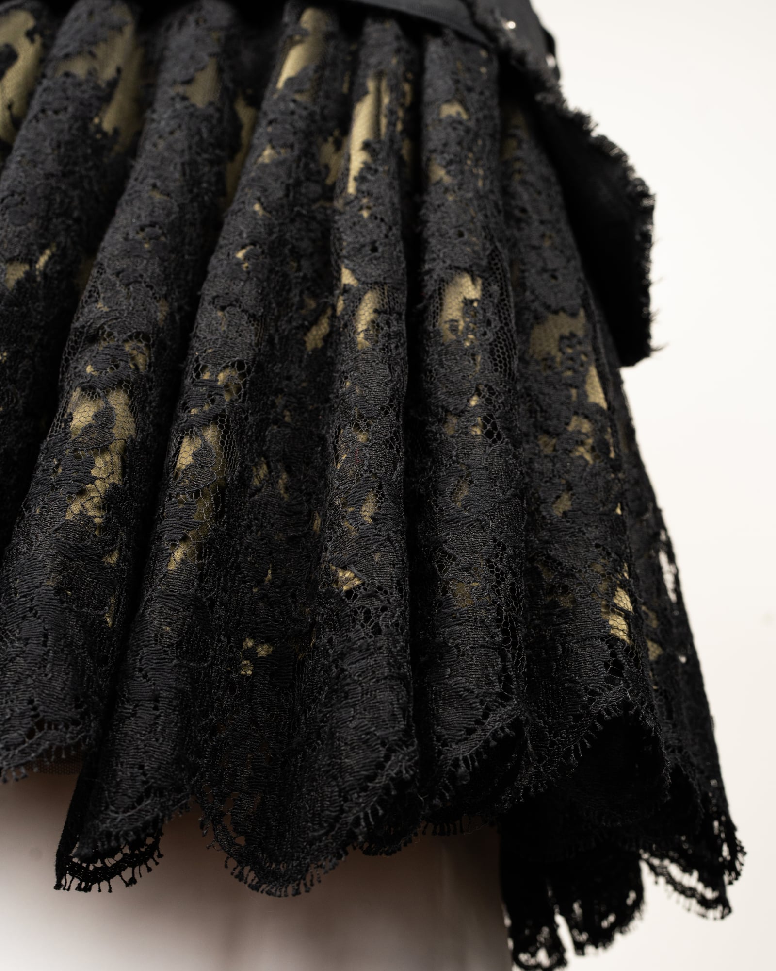 COUTURE — Black Denim & Lace Skirt view 10