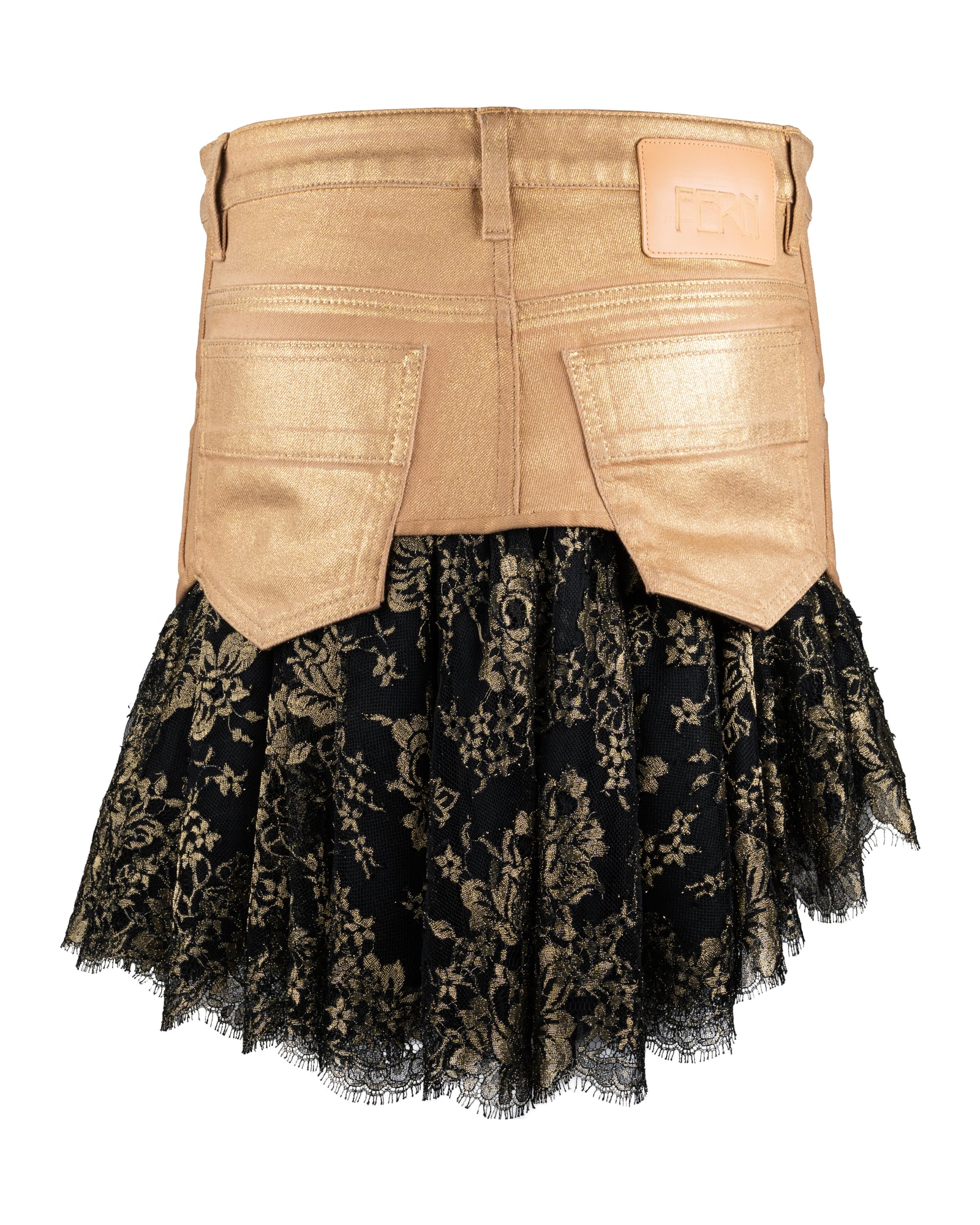 COUTURE — Gold Denim Corseted Skirt view 5