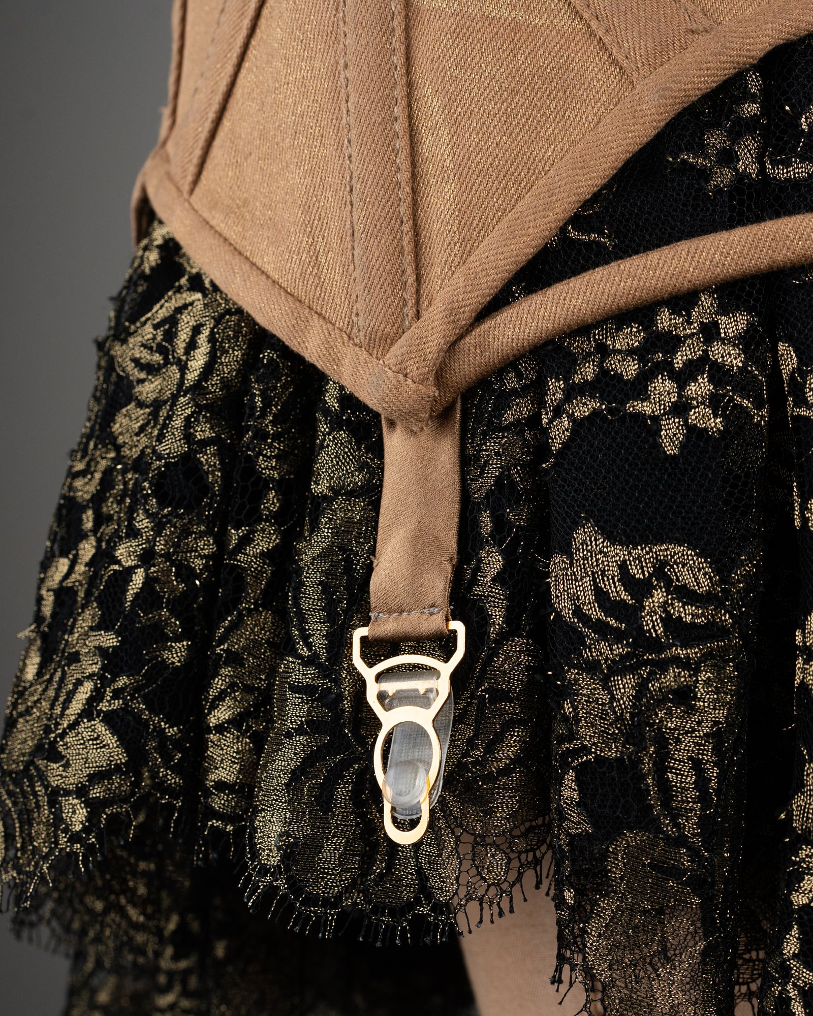 COUTURE — Gold Denim Corseted Skirt view 6
