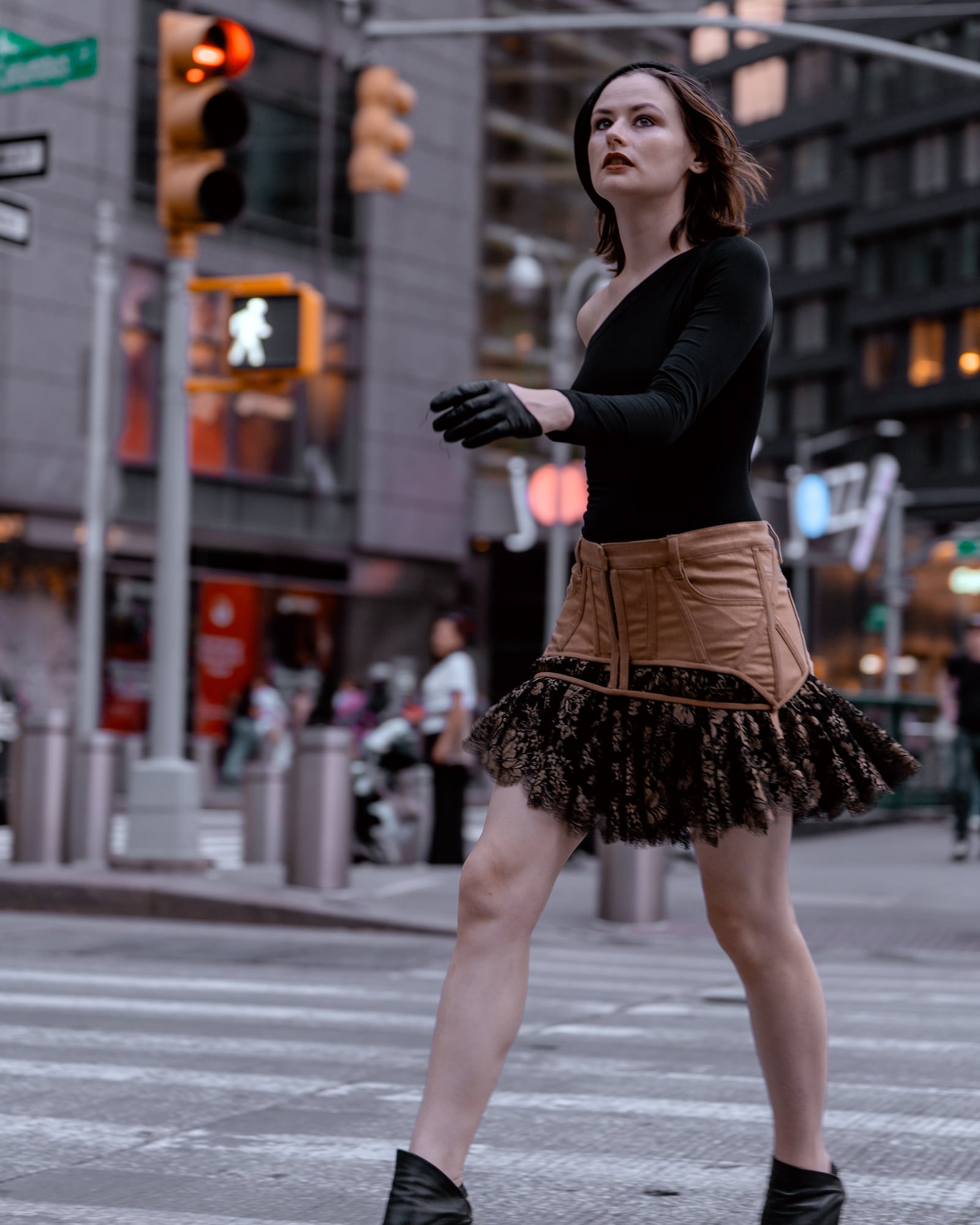 COUTURE — Gold Denim Corseted Skirt view 8