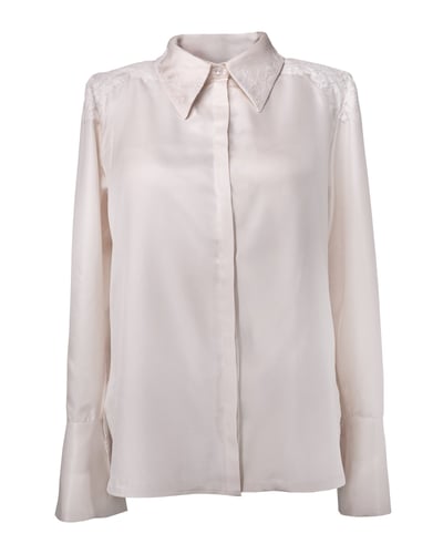 Photo of COUTURE — Silk Blouse with Lace Appliqué