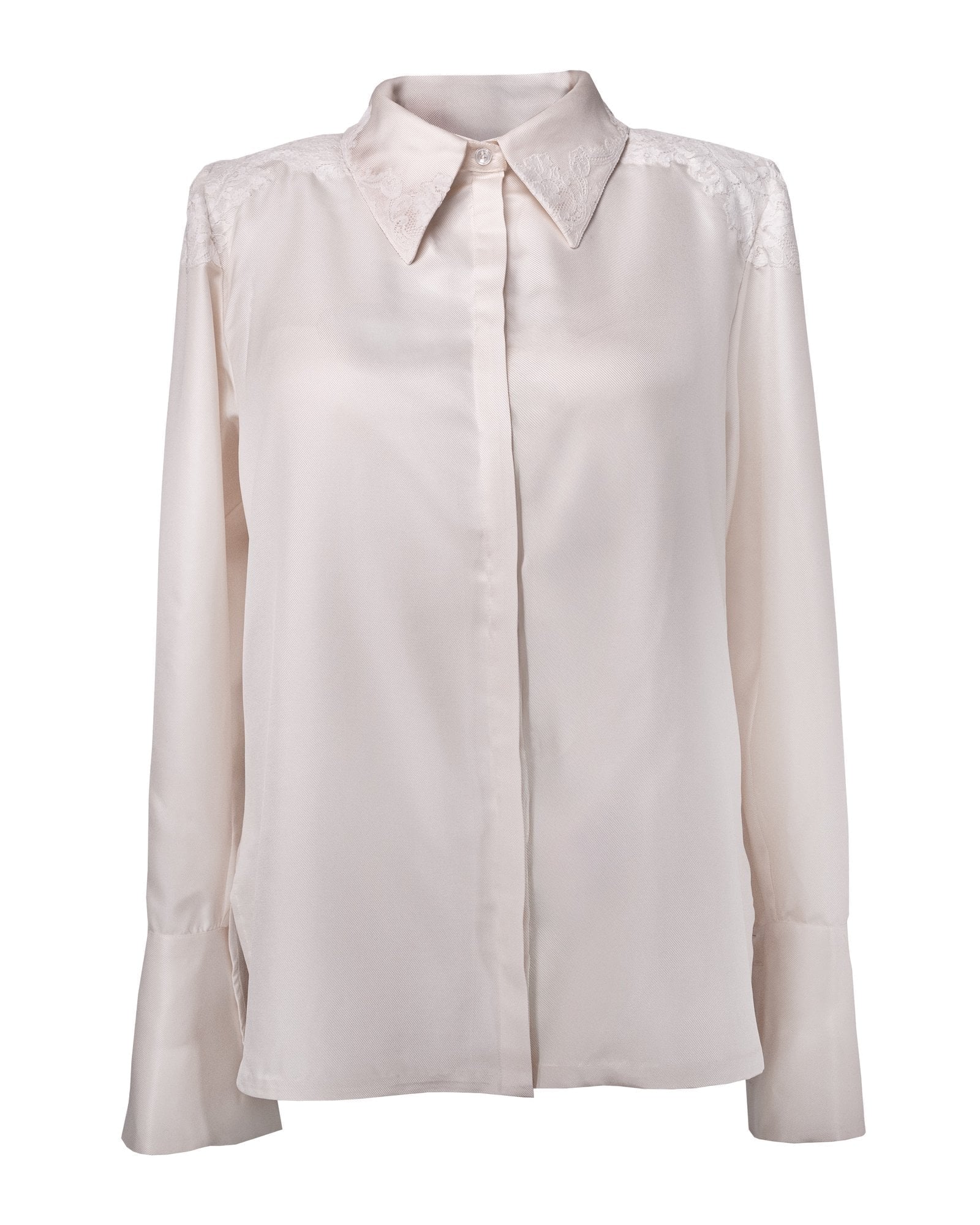 COUTURE — Silk Blouse with Lace Appliqué view 1