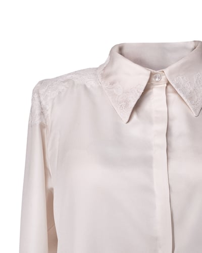 Photo of COUTURE — Silk Blouse with Lace Appliqué, view 2