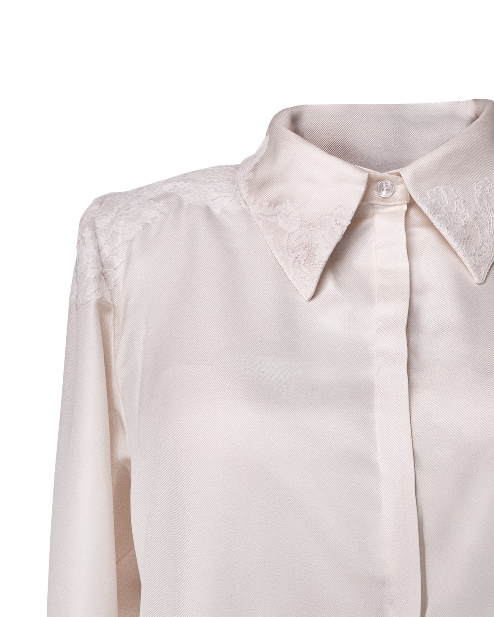 COUTURE — Silk Blouse with Lace Appliqué view 2