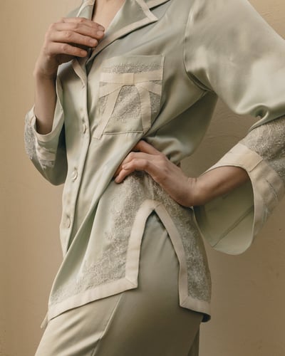Photo of COUTURE — Hand-Sewn Silk & Lace Pyjamas
