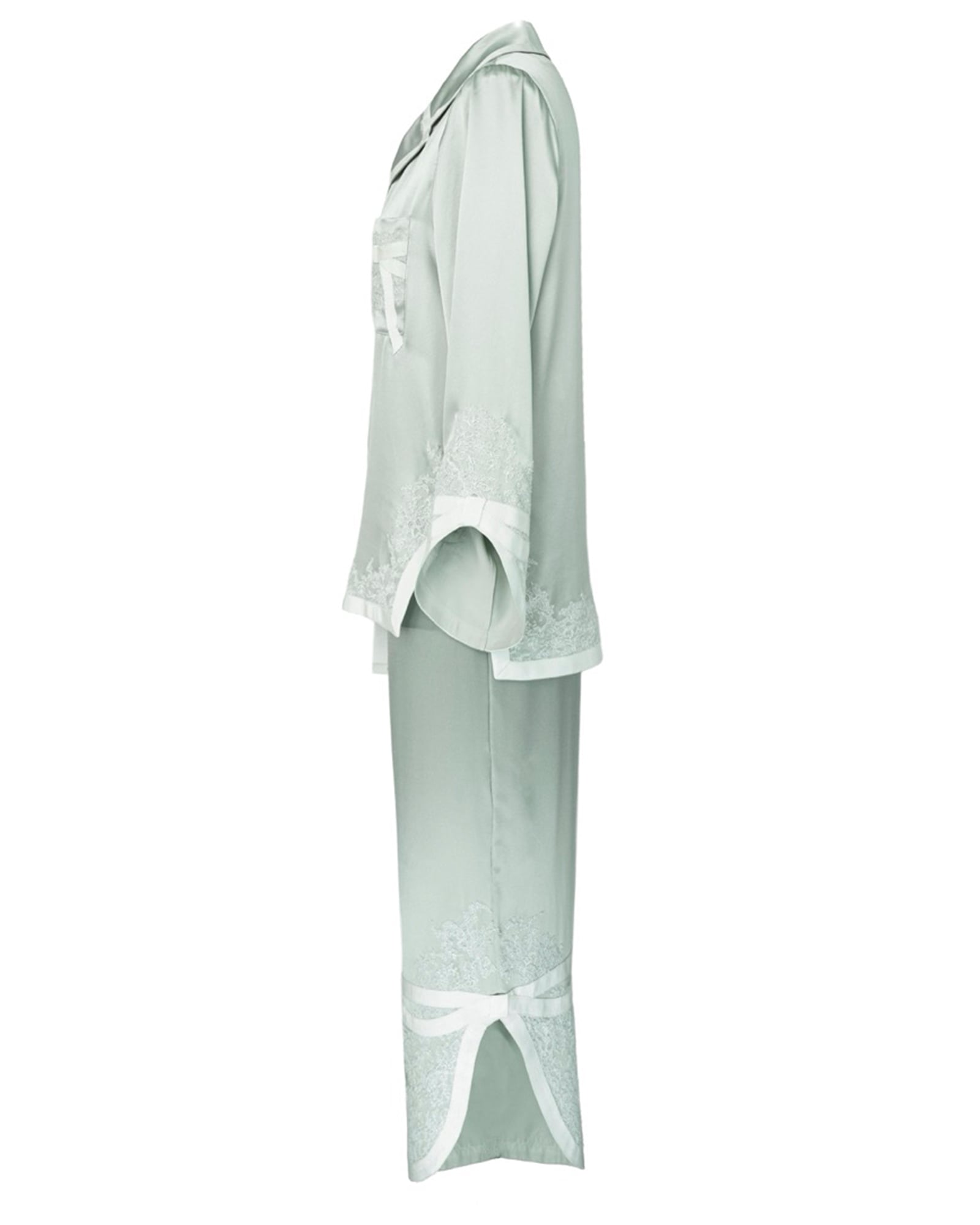COUTURE — Hand-Sewn Silk & Lace Pyjamas view 3
