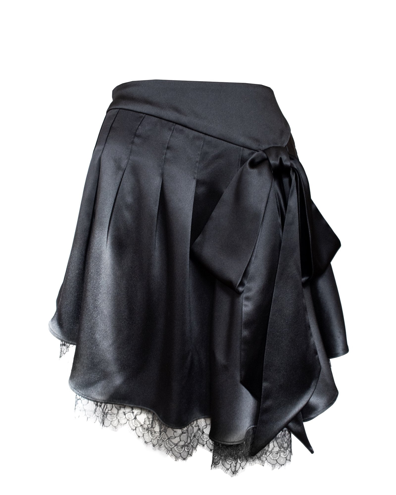COUTURE — Silk Skirt with Lace Hem view 1