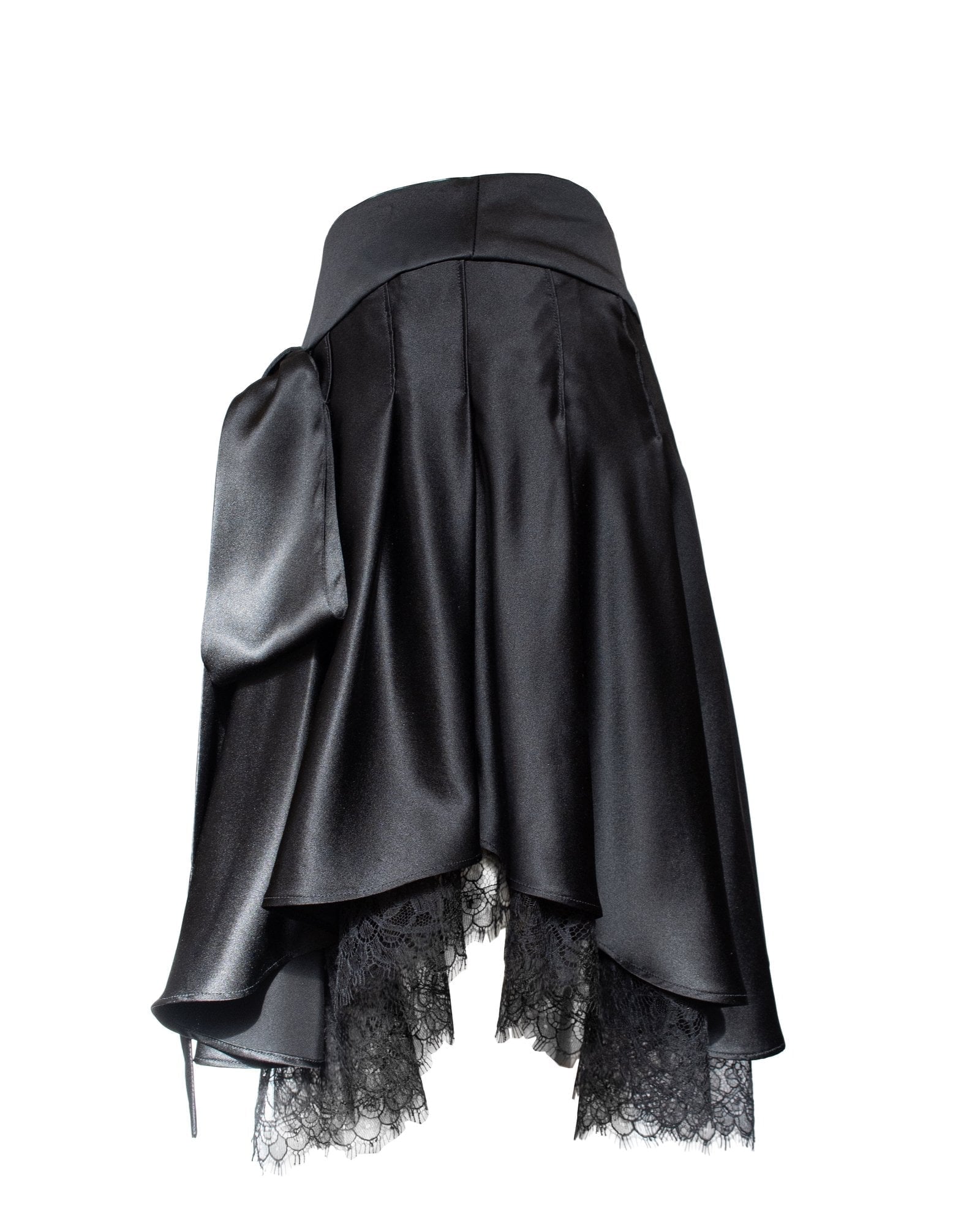 COUTURE — Silk Skirt with Lace Hem view 2