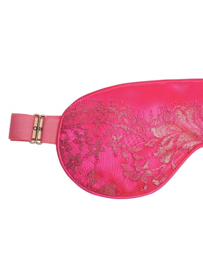 Photo of Fuchsia Lace & Silk Eye Mask, view 2