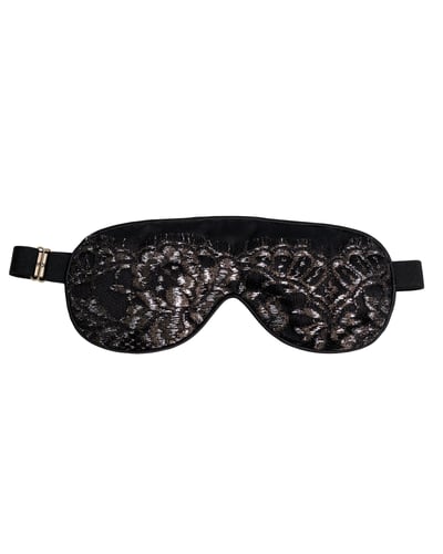 Photo of Metallic Black Lace & Silk Eye Mask