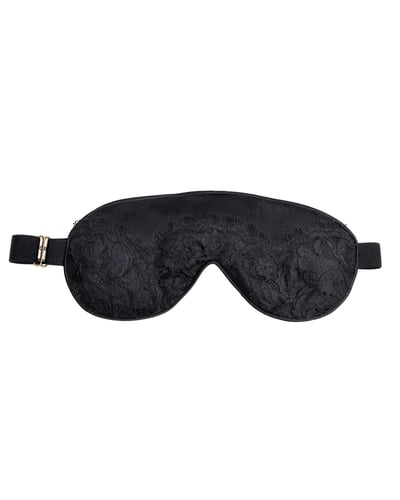 Photo of Midnight Black Lace & Silk Eye Mask