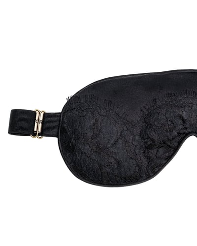 Photo of Midnight Black Lace & Silk Eye Mask, view 2