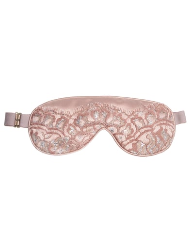 Photo of Peony Pink Lace & Silk Eye Mask