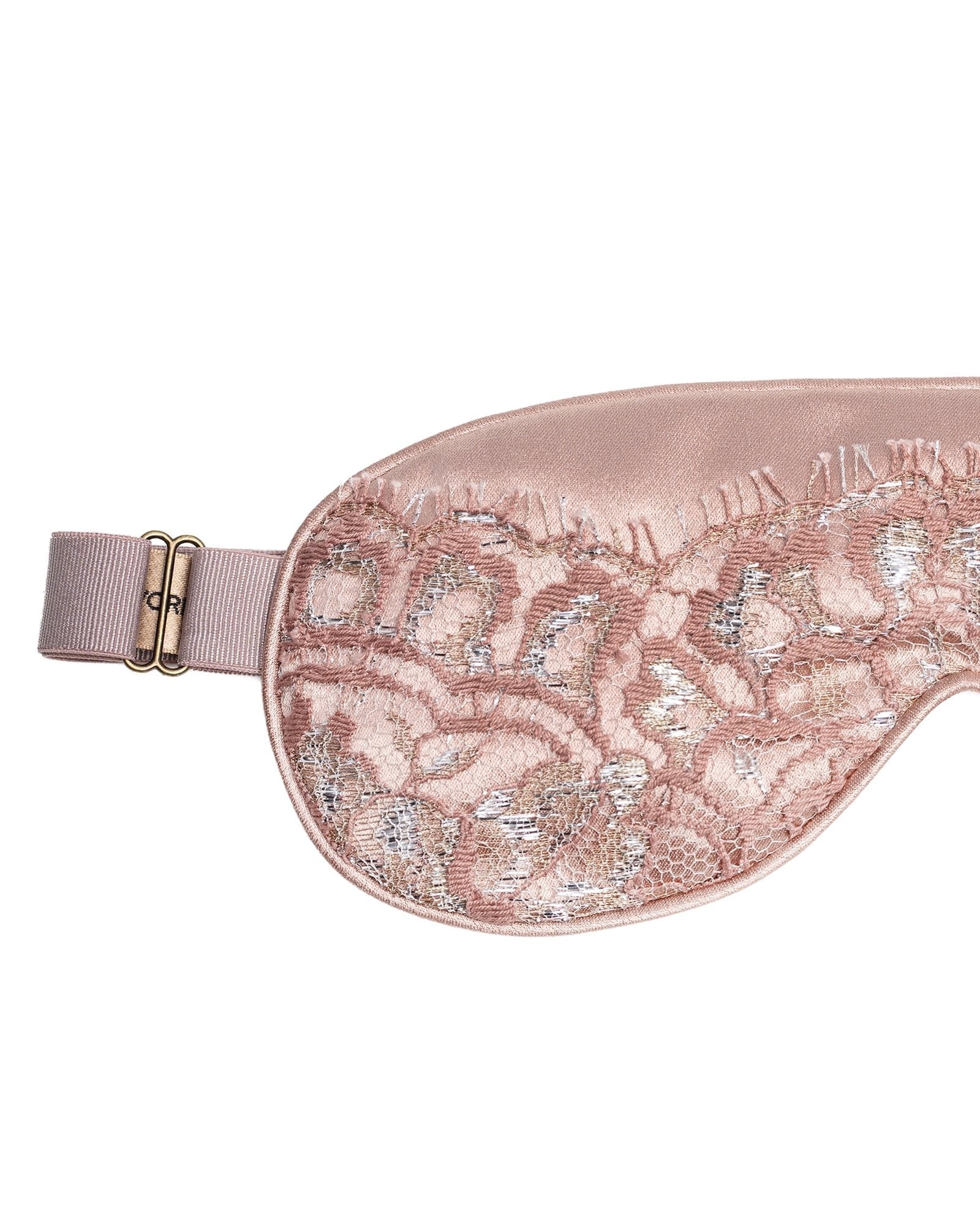Peony Pink Lace & Silk Eye Mask view 2