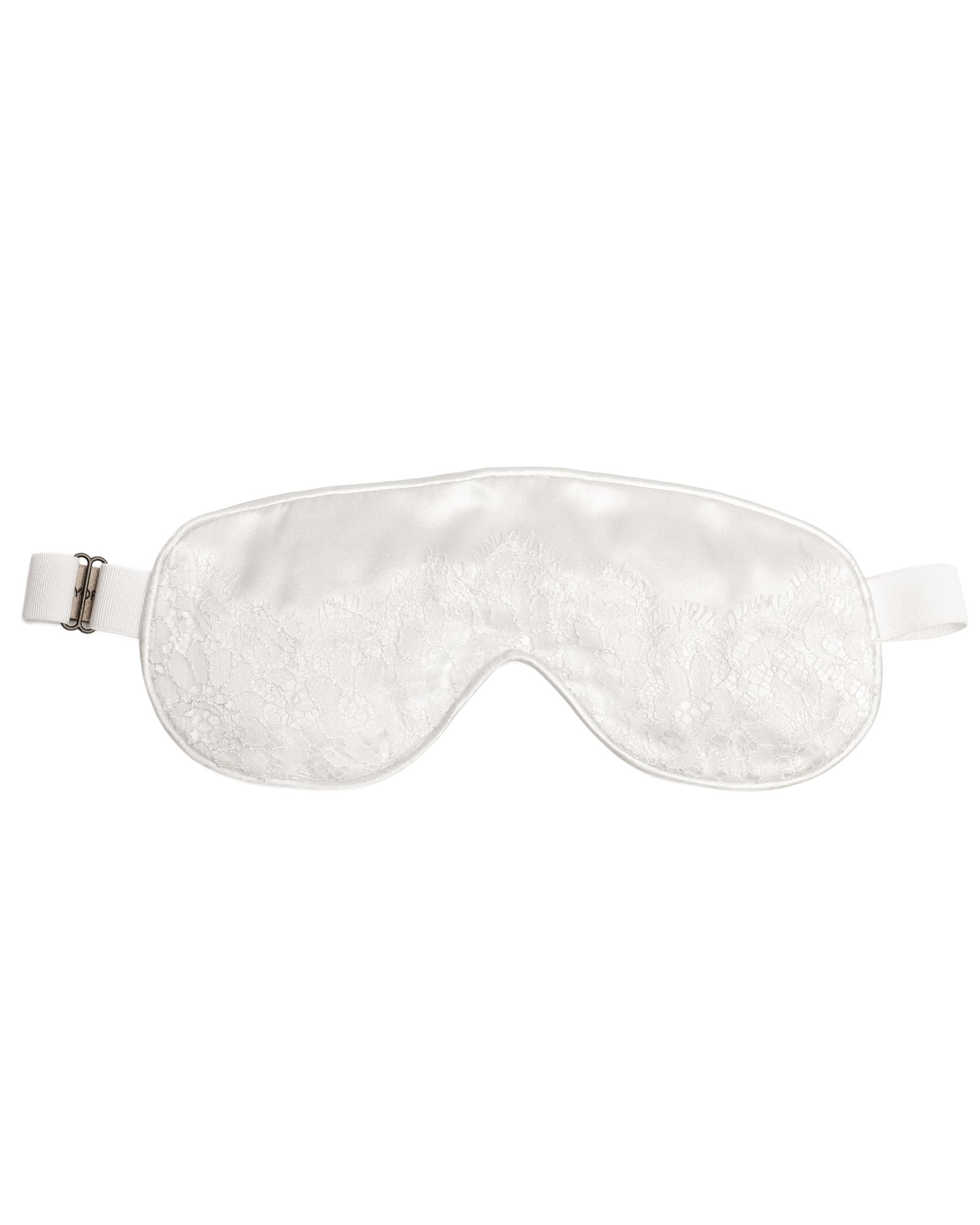 Soft White Lace & Silk Eye Mask view 1