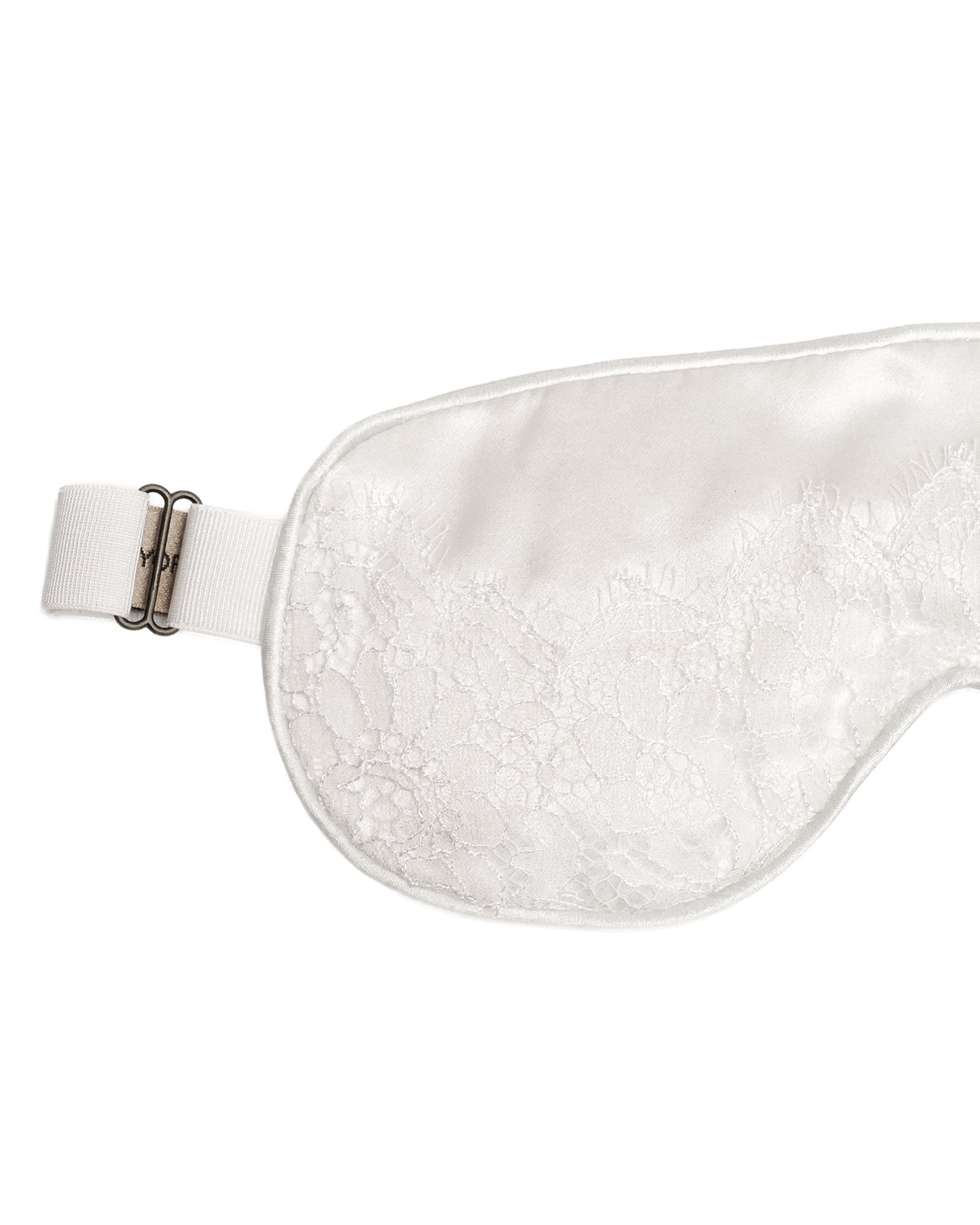 Soft White Lace & Silk Eye Mask view 2