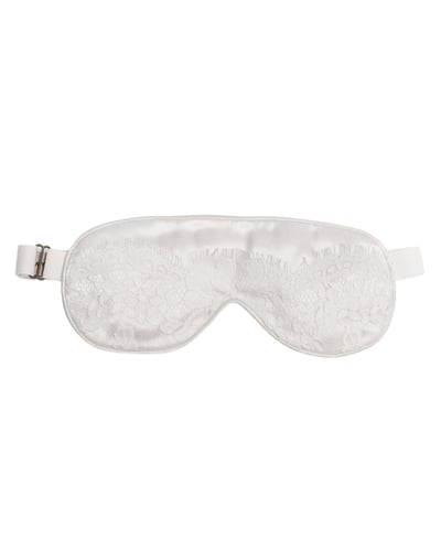 Photo of White Silk & Cotton Lace Eye Mask