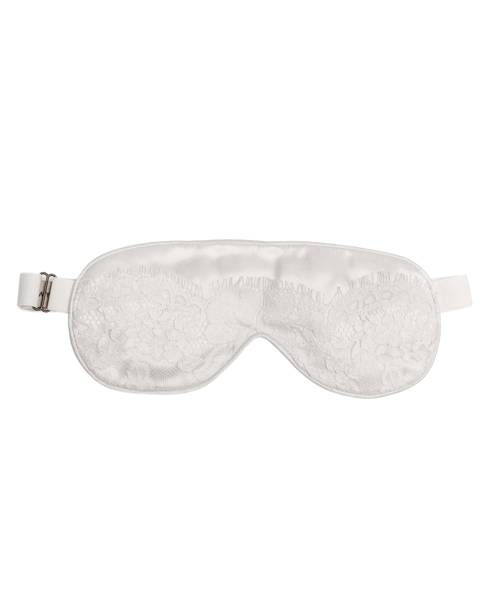 White Silk & Cotton Lace Eye Mask view 1