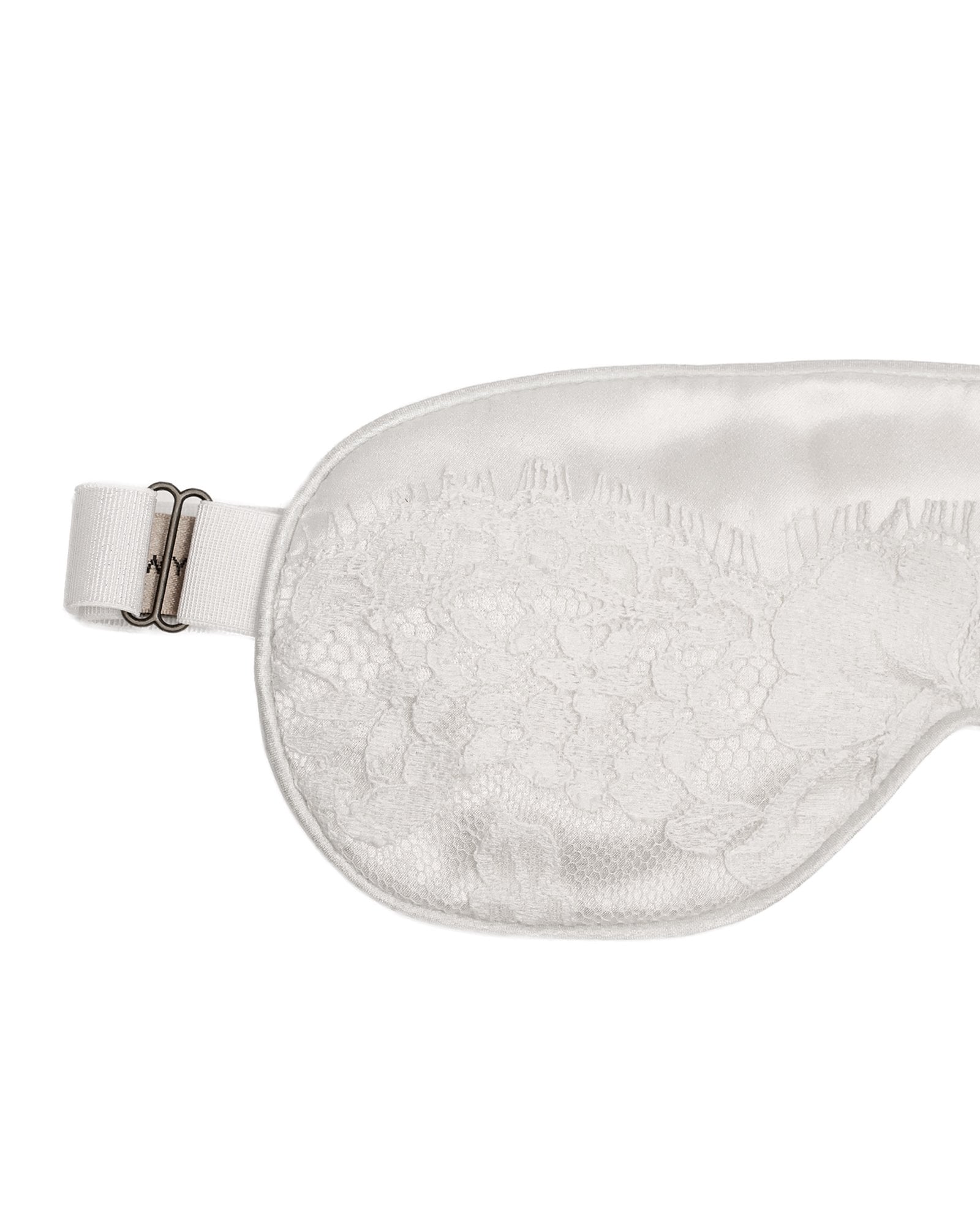 White Silk & Cotton Lace Eye Mask view 2